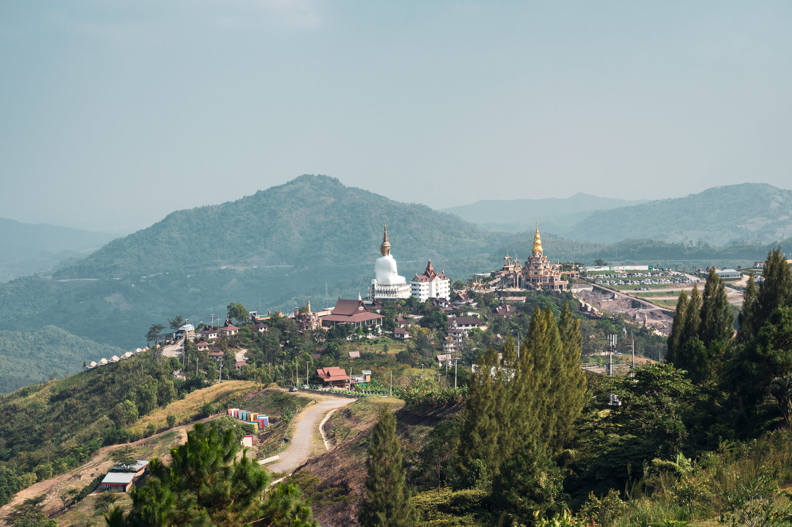 Statue big buddha on hill in Wat Pha Sorn Kaew at Khao Kho, Phetchabun
